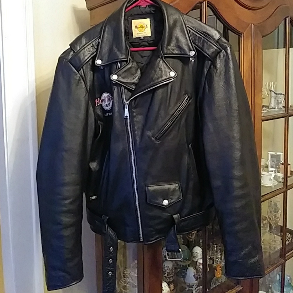 Leather biker jacket